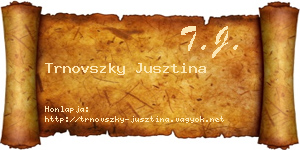 Trnovszky Jusztina névjegykártya