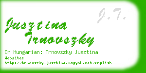 jusztina trnovszky business card